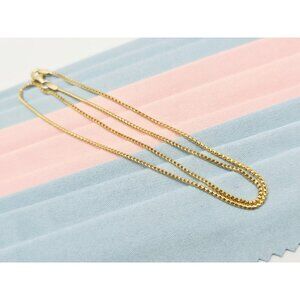 Unique 14K Solid Yellow Gold Designer Franco Link Chain Necklace Choker - 16" L